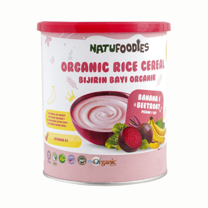 Natufoodies Organic Rice Cereal 200g - Banana & Beetroot