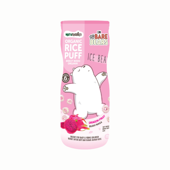 Natufoodies Organic Rice Puff 42g - Dragon Fruit