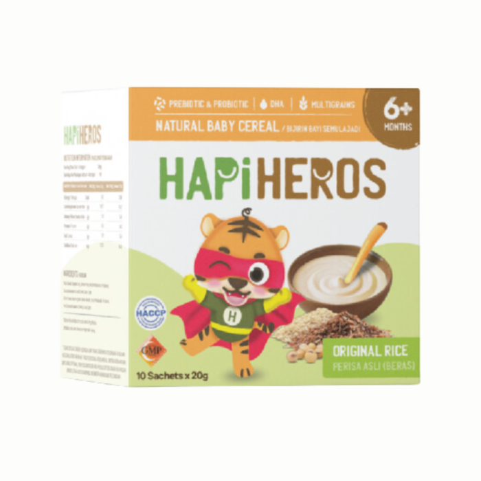 HapiHeros Natural Baby Cereal 200g - Original Rice