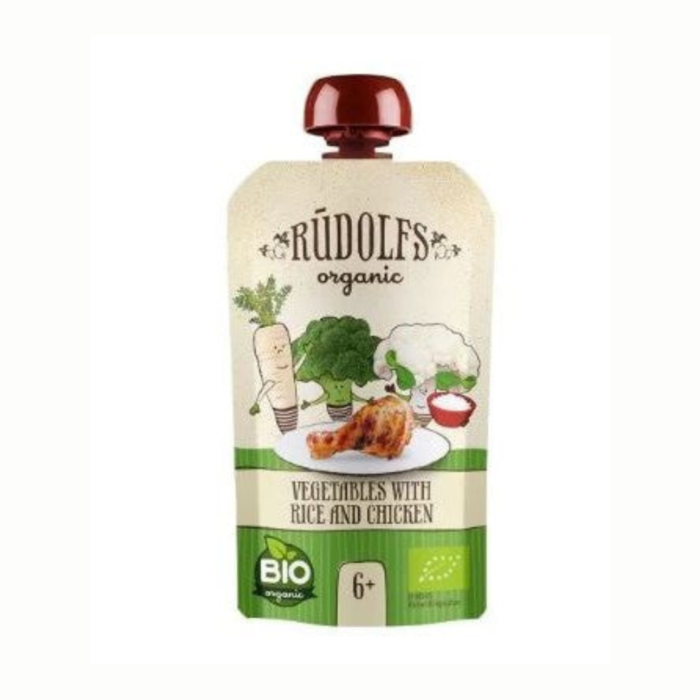 RUDOLFS ORGANIC 110g - VEGETABLES WITH RICE AND CHICKEN