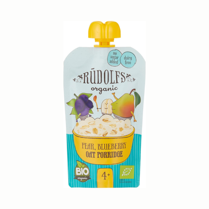 RUDOLFS ORGANIC 110g - PEAR, BLUEBERRY OAT PORRIDGE