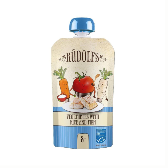 RUDOLFS ORGANIC 110g - VEGETABLES WITH RICE & FISH