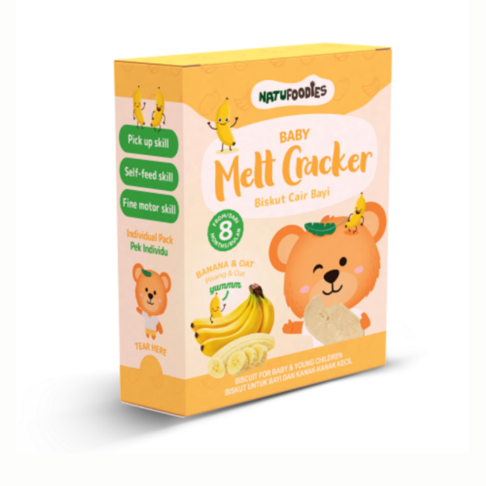 Natufoodies Baby Melt Crackers 18g - Banana & Oat