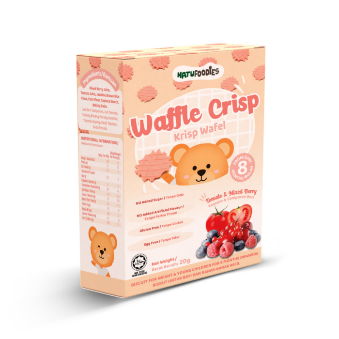 Natufoodies Waffle Crisp 20g -  Tomato & Mixed Berry