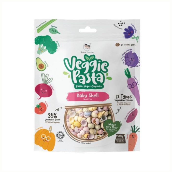 Double Happiness Veggie Pasta 100g - Baby Shell