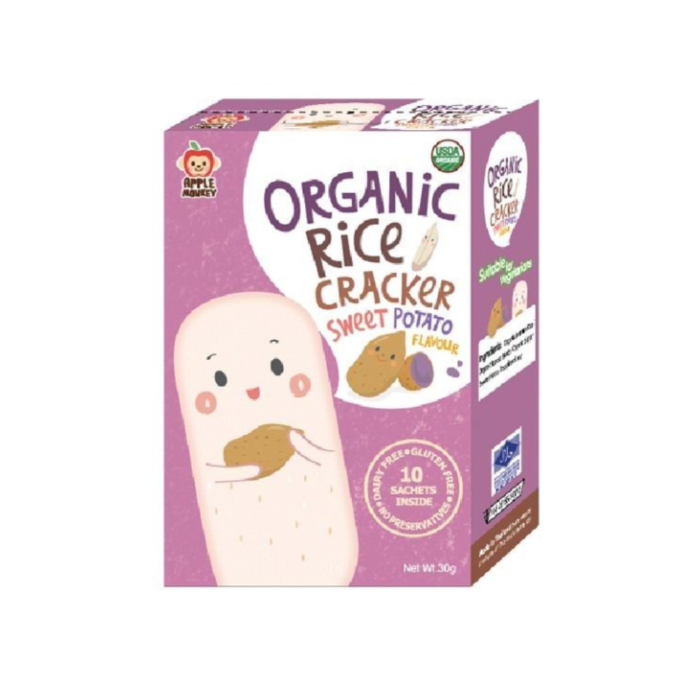 Apple Monkey Organic Rice Cracker 30g - Sweet Potato