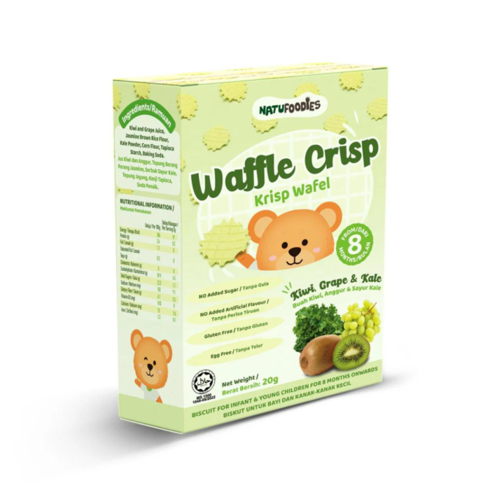 Natufoodies Waffle Crisp 20g -  Kiwi Grape & Kale