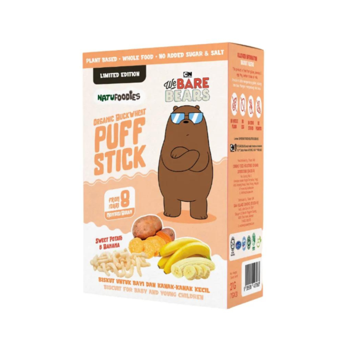 Natufoodies Organic Buckwheat Puff Stick 21g - Sweet Potato & Banana