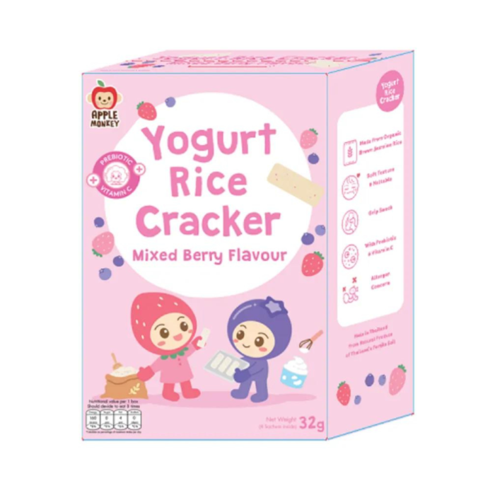 Apple Monkey Yoghurt Rice Cracker 32g - Mixed Berry